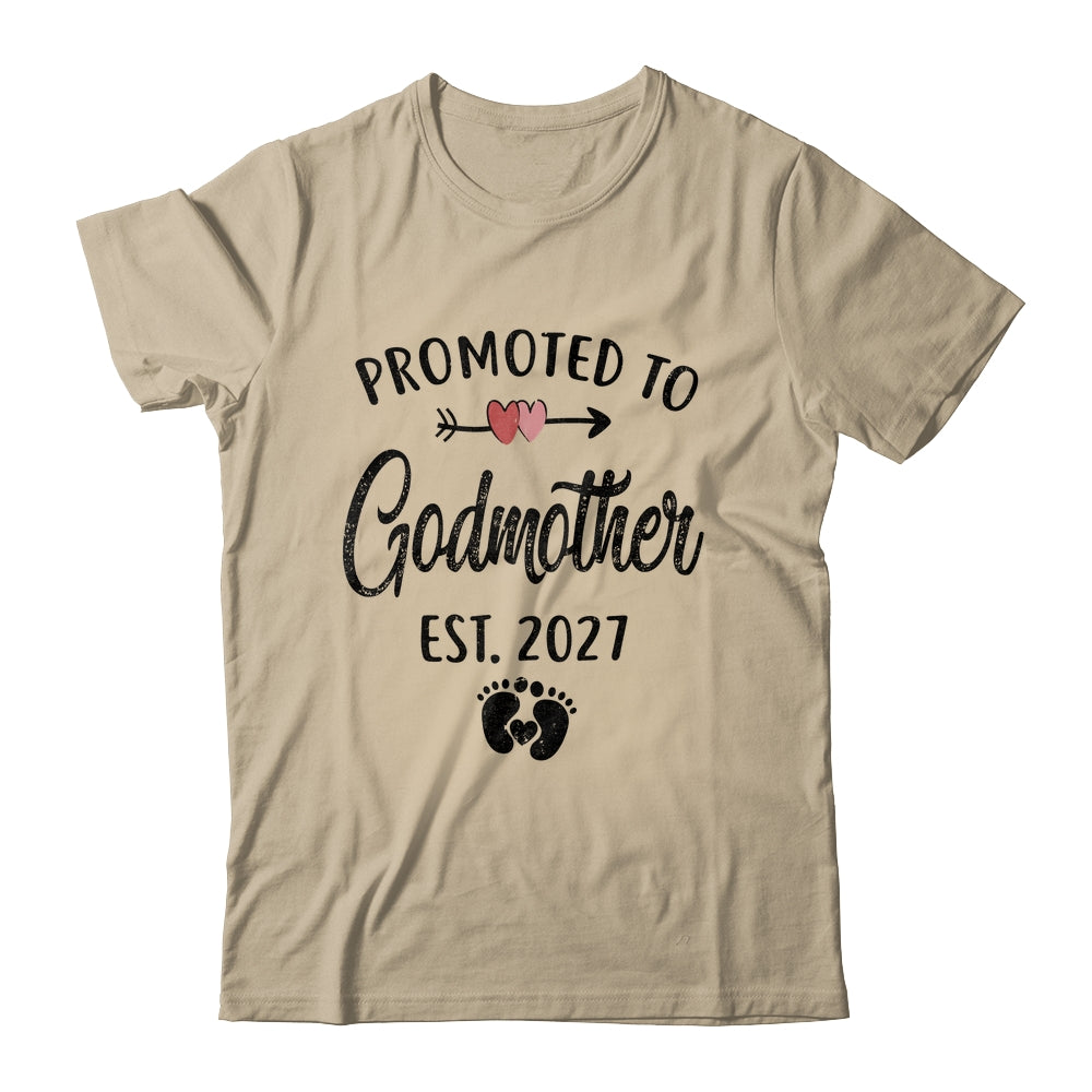 Promoted To Godmother Est 2027 First Time Mothers Day Shirt & Hoodie | siriusteestore