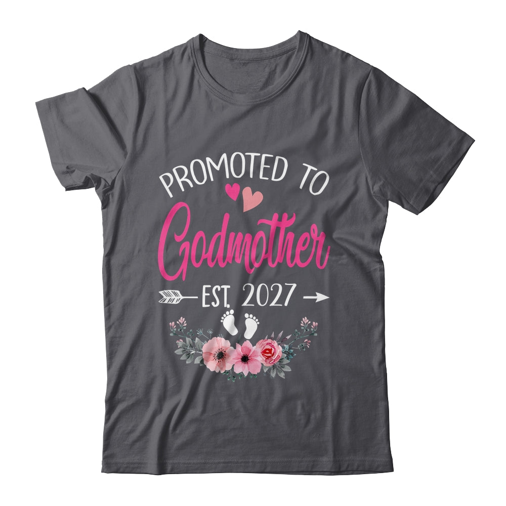 Promoted To Godmother Est 2027 Mothers Day First Time Shirt & Tank Top | siriusteestore