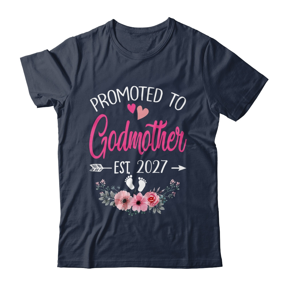Promoted To Godmother Est 2027 Mothers Day First Time Shirt & Tank Top | siriusteestore