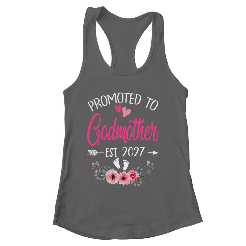 Promoted To Godmother Est 2027 Mothers Day First Time Shirt & Tank Top | siriusteestore