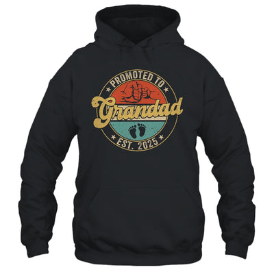 Promoted To Grandad 2025 Pregnancy New First Grandad Retro Shirt & Hoodie | siriusteestore