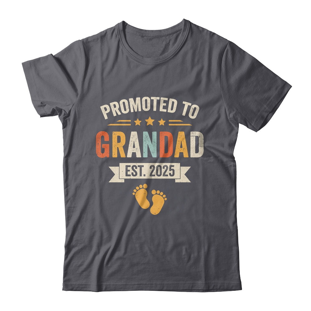 Promoted To Grandad 2025 Retro Soon To Be Grandad Est 2025 Shirt & Hoodie | siriusteestore