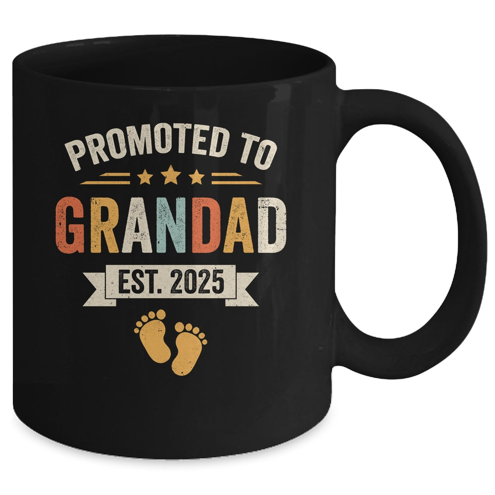 Promoted To Grandad 2025 Retro Soon To Be Grandad Est 2025 Mug | siriusteestore