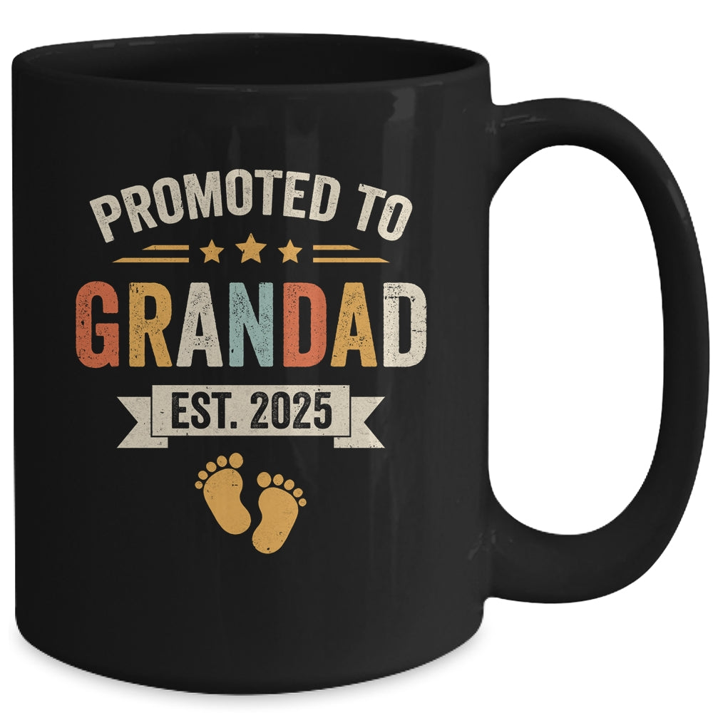Promoted To Grandad 2025 Retro Soon To Be Grandad Est 2025 Mug | siriusteestore