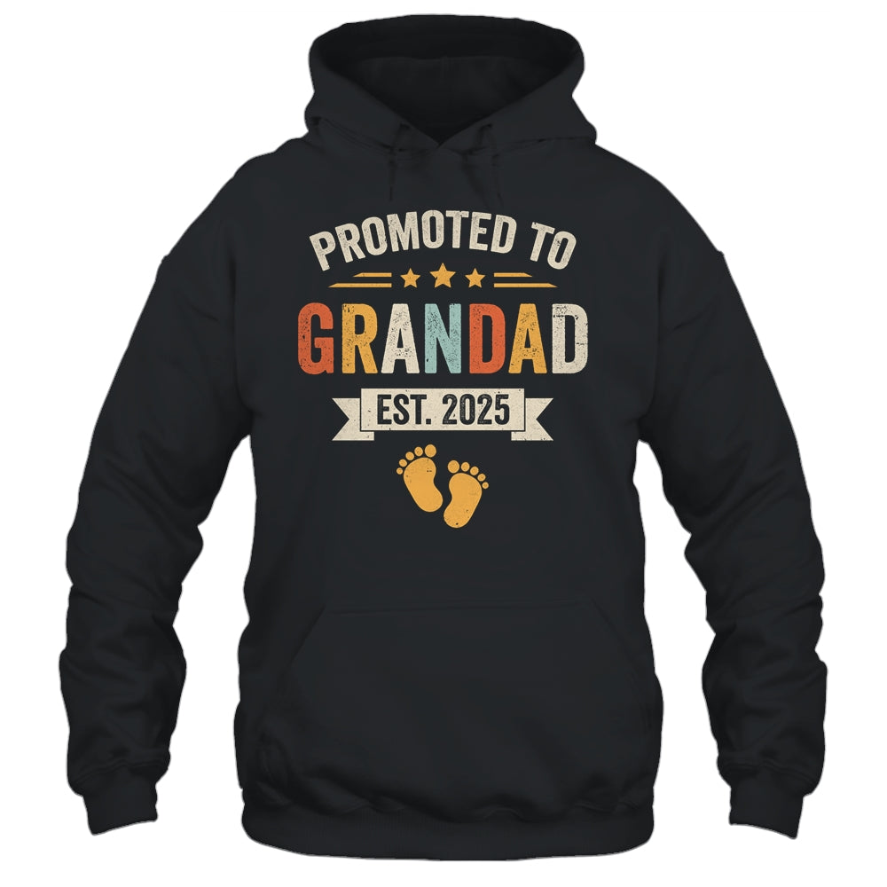 Promoted To Grandad 2025 Retro Soon To Be Grandad Est 2025 Shirt & Hoodie | siriusteestore