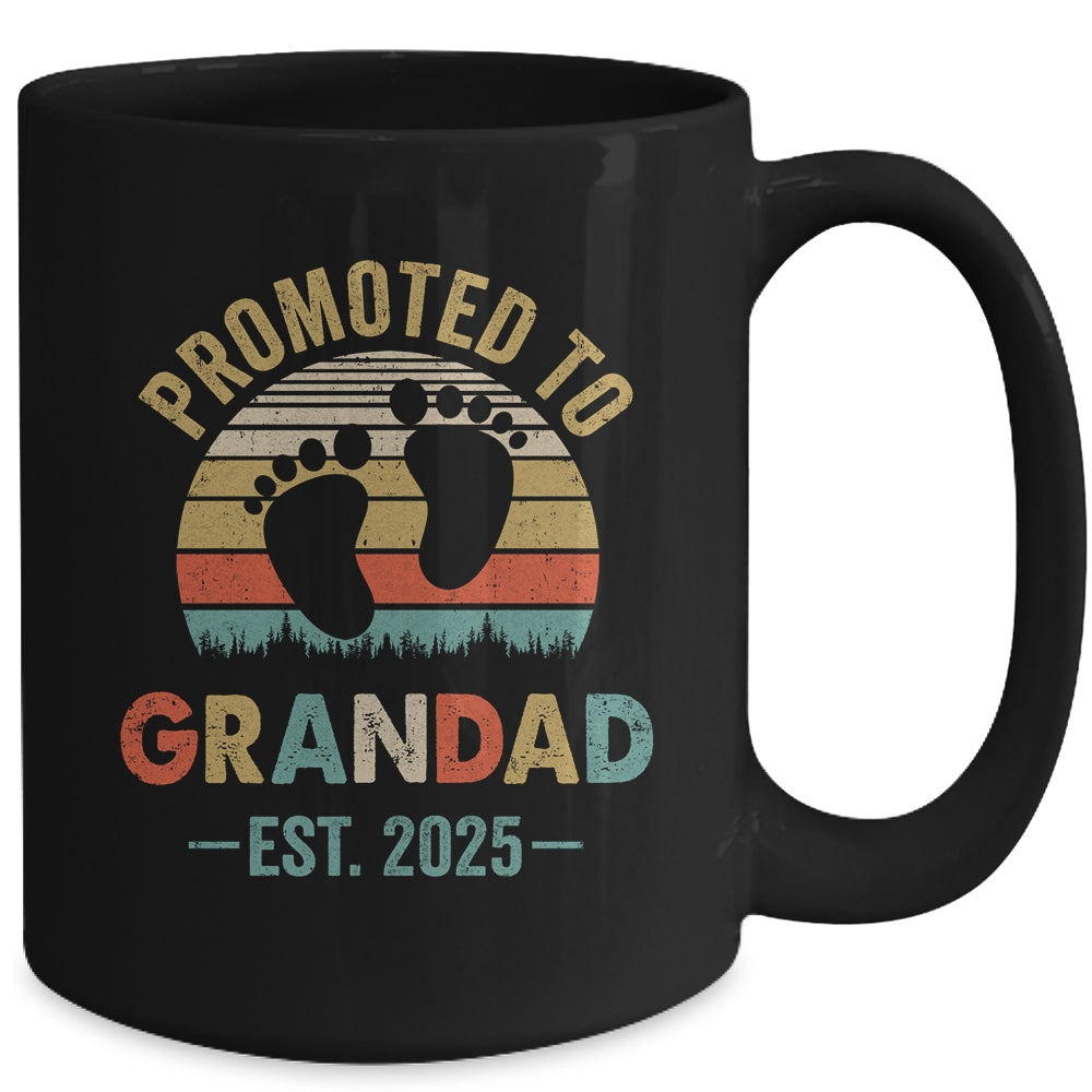 Promoted To Grandad Est 2025 Fathers Day Vintage Mug | siriusteestore
