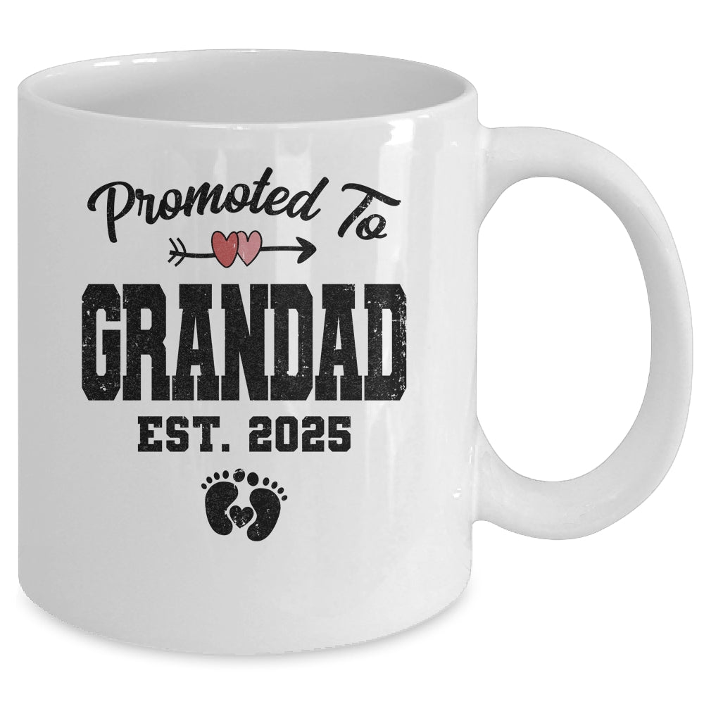 Promoted To Grandad Est 2025 First Time Fathers Day Mug | siriusteestore