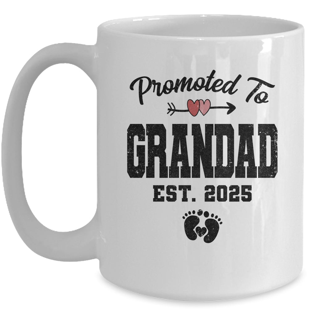 Promoted To Grandad Est 2025 First Time Fathers Day Mug | siriusteestore