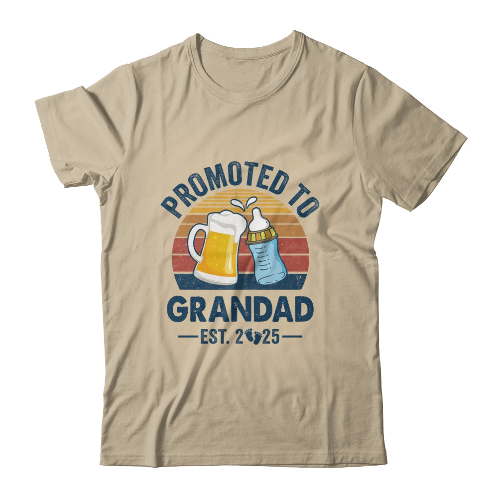 Promoted To Grandad Est 2025 First Time Fathers Day Vintage Shirt & Hoodie | siriusteestore