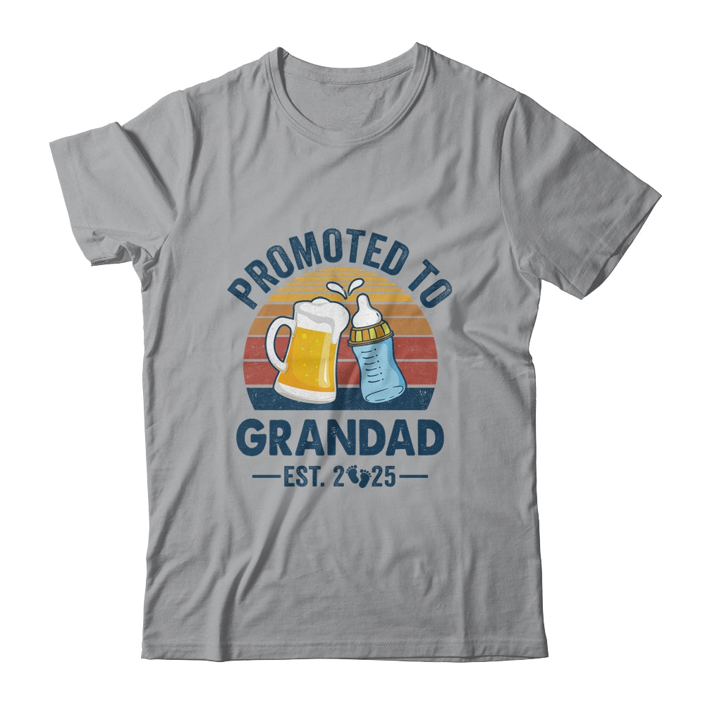 Promoted To Grandad Est 2025 First Time Fathers Day Vintage Shirt & Hoodie | siriusteestore