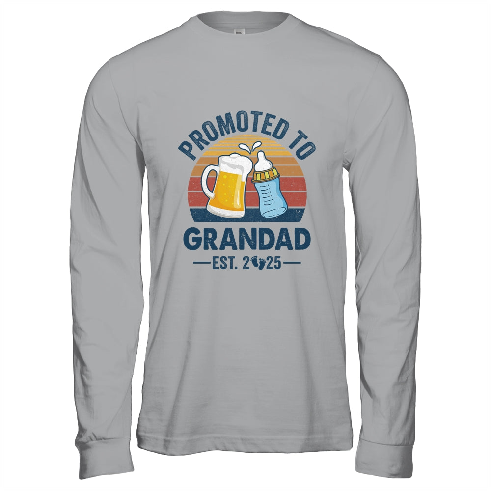 Promoted To Grandad Est 2025 First Time Fathers Day Vintage Shirt & Hoodie | siriusteestore