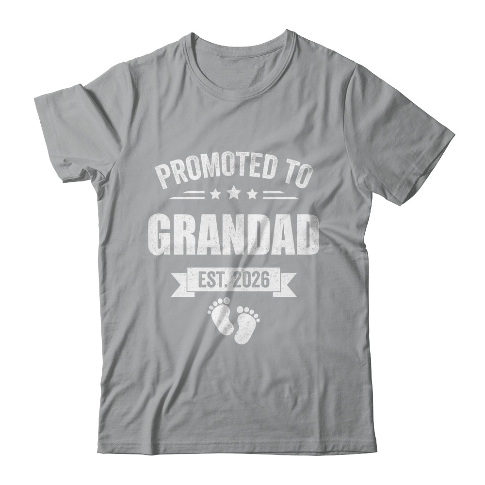 Promoted To Grandad Est 2026 Fathers Day First Time New Shirt & Hoodie | siriusteestore