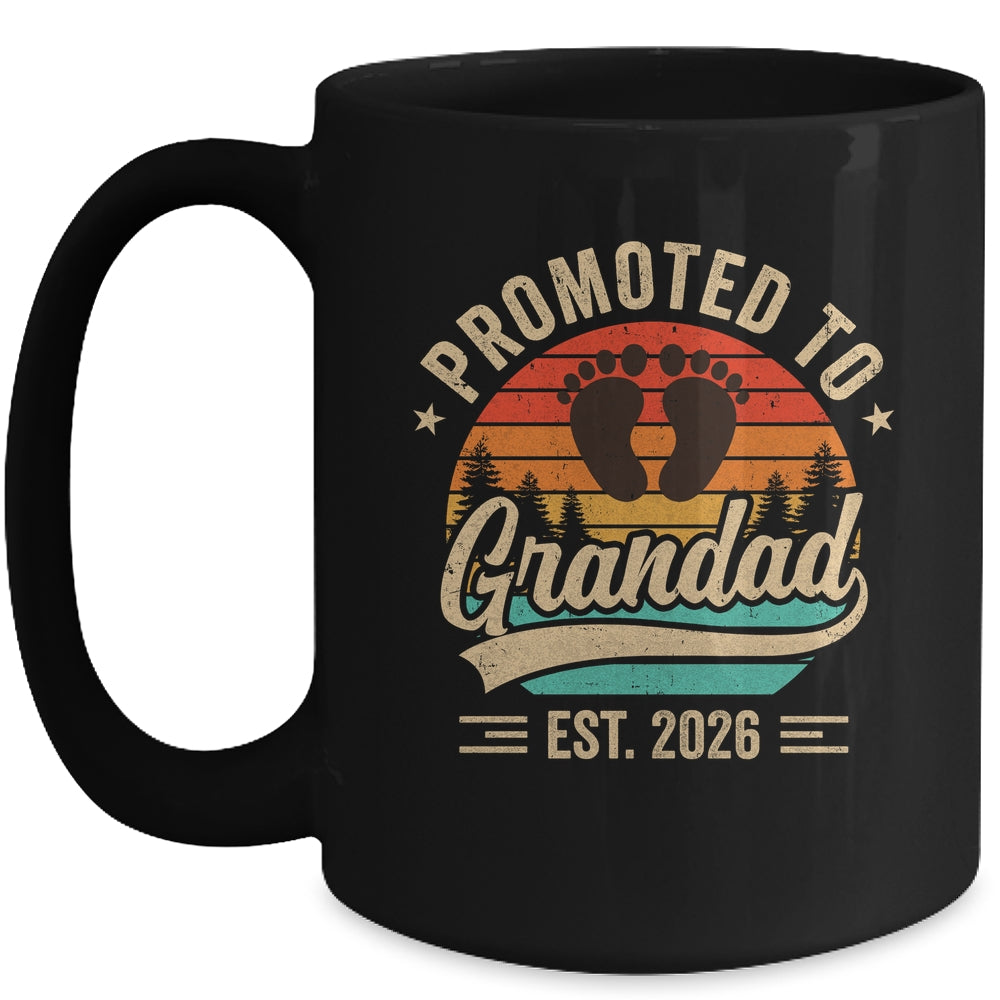 Promoted To Grandad Est 2026 Grandparents Baby Announcement Mug | siriusteestore