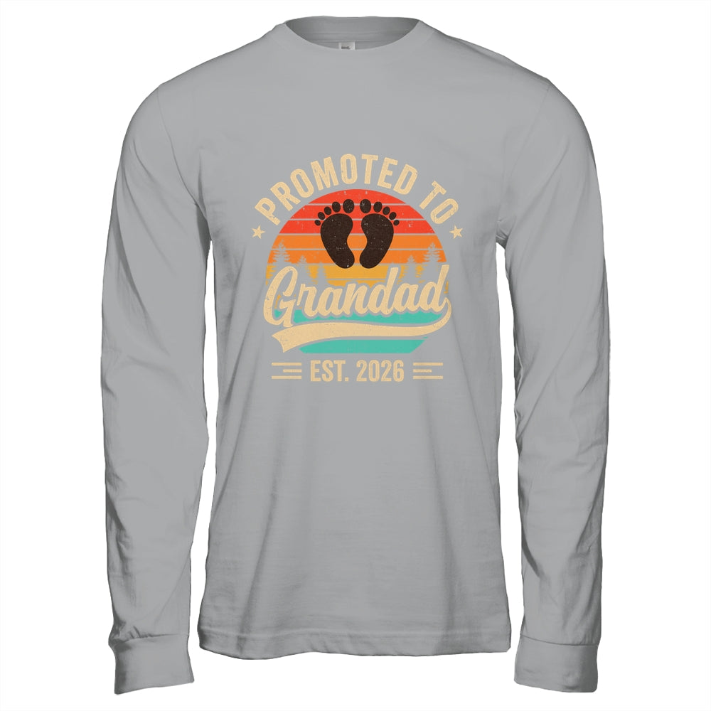 Promoted To Grandad Est 2026 Grandparents Baby Announcement Shirt & Hoodie | siriusteestore