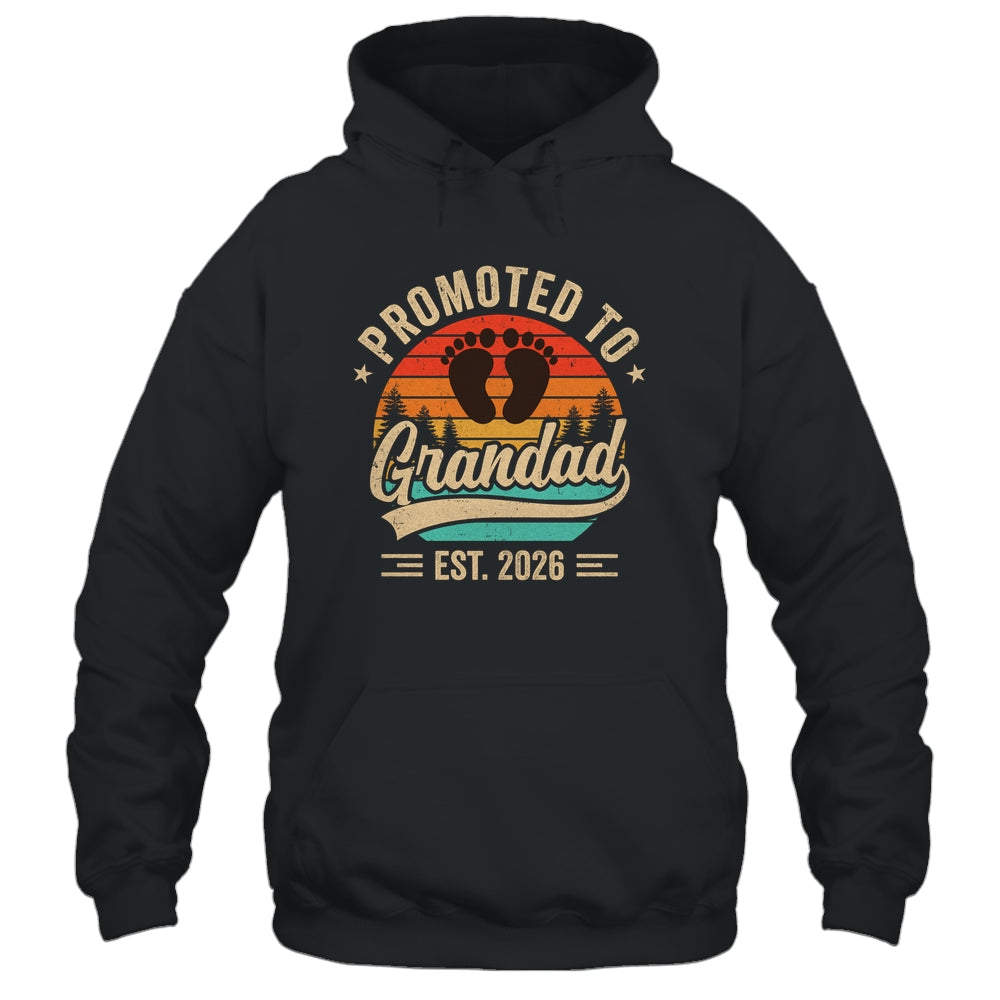 Promoted To Grandad Est 2026 Grandparents Baby Announcement Shirt & Hoodie | siriusteestore