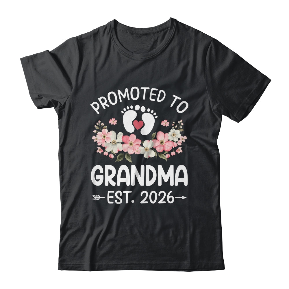 Promoted To Grandma 2026 First Time Floral New Grandma Shirt & Hoodie | siriusteestore
