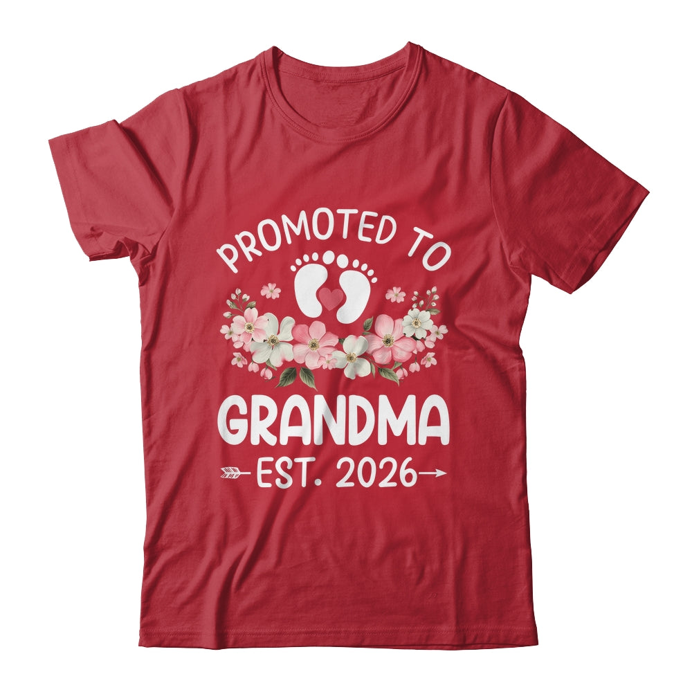Promoted To Grandma 2026 First Time Floral New Grandma Shirt & Hoodie | siriusteestore
