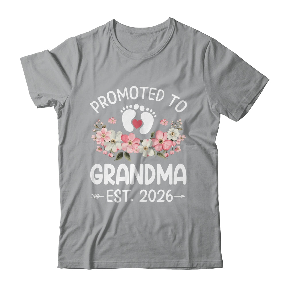 Promoted To Grandma 2026 First Time Floral New Grandma Shirt & Hoodie | siriusteestore