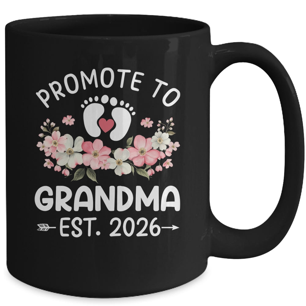 Promoted To Grandma 2026 First Time Floral New Grandma Mug | siriusteestore