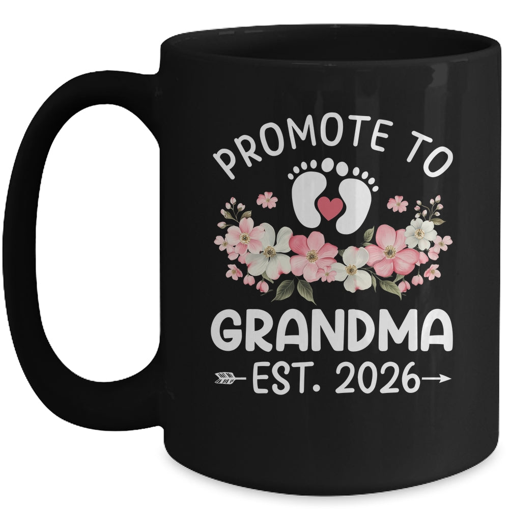 Promoted To Grandma 2026 First Time Floral New Grandma Mug | siriusteestore