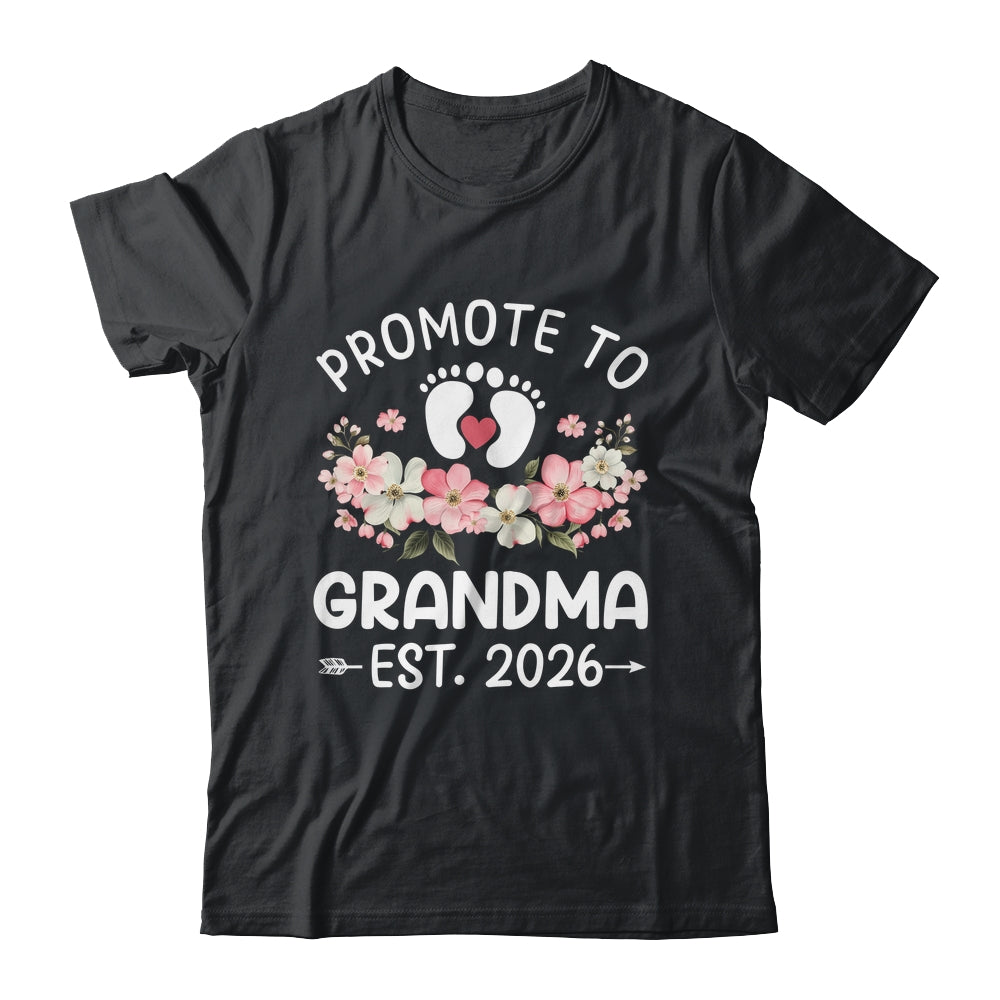 Promoted To Grandma 2026 First Time Floral New Grandma Shirt & Hoodie | siriusteestore