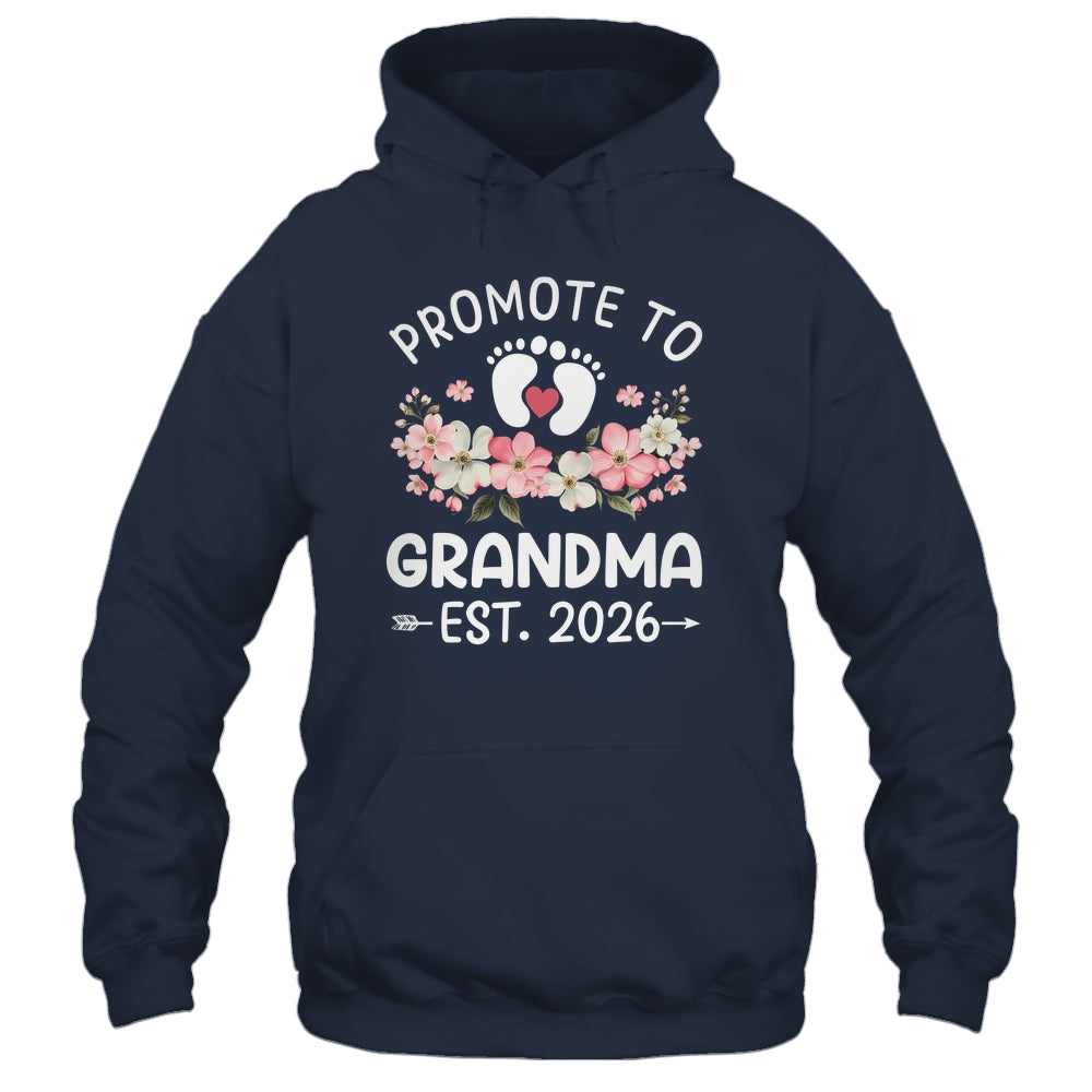 Promoted To Grandma 2026 First Time Floral New Grandma Shirt & Hoodie | siriusteestore