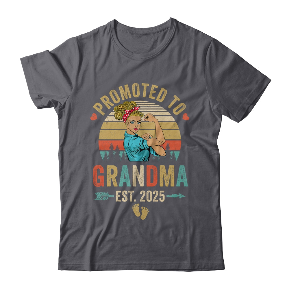 Promoted To Grandma Est 2025 Retro First Time Grandma Shirt & Tank Top | siriusteestore