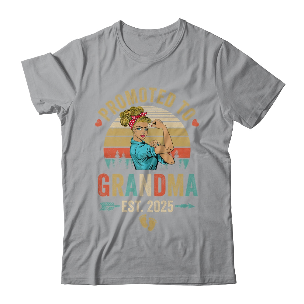 Promoted To Grandma Est 2025 Retro First Time Grandma Shirt & Tank Top | siriusteestore