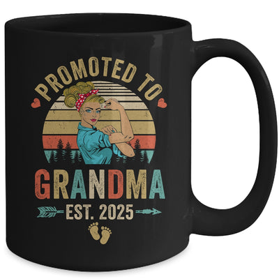 Promoted To Grandma Est 2025 Retro First Time Grandma Mug | siriusteestore