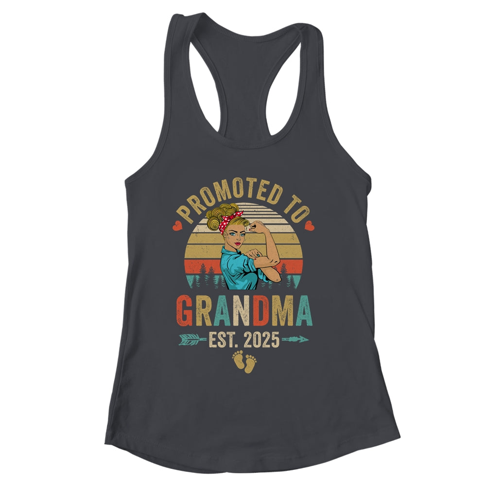 Promoted To Grandma Est 2025 Retro First Time Grandma Shirt & Tank Top | siriusteestore