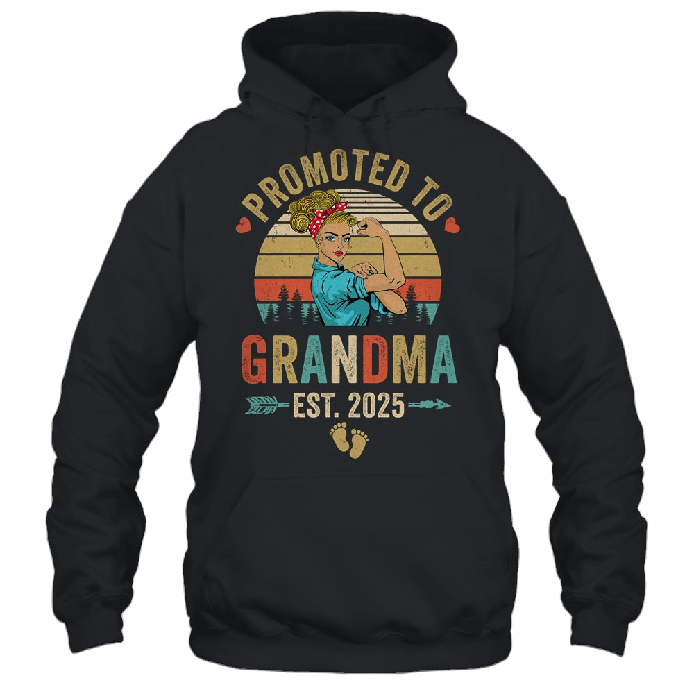 Promoted To Grandma Est 2025 Retro First Time Grandma Shirt & Tank Top | siriusteestore