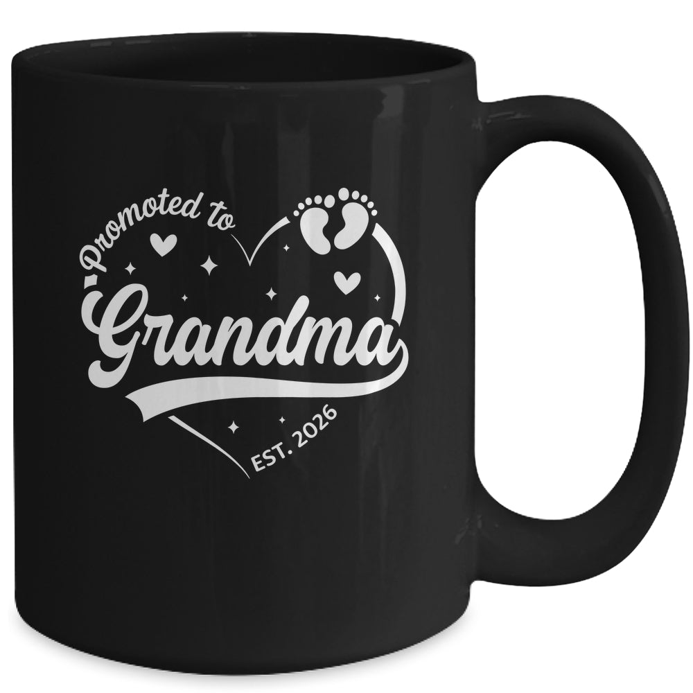 Promoted To Grandma Est 2026 Soon To Be New Grandmom Heart Mug | siriusteestore