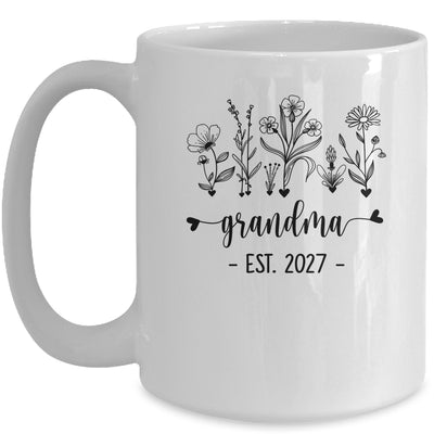 Promoted To Grandma Est 2027 Pregnancy Announcement Flower Mug | siriusteestore