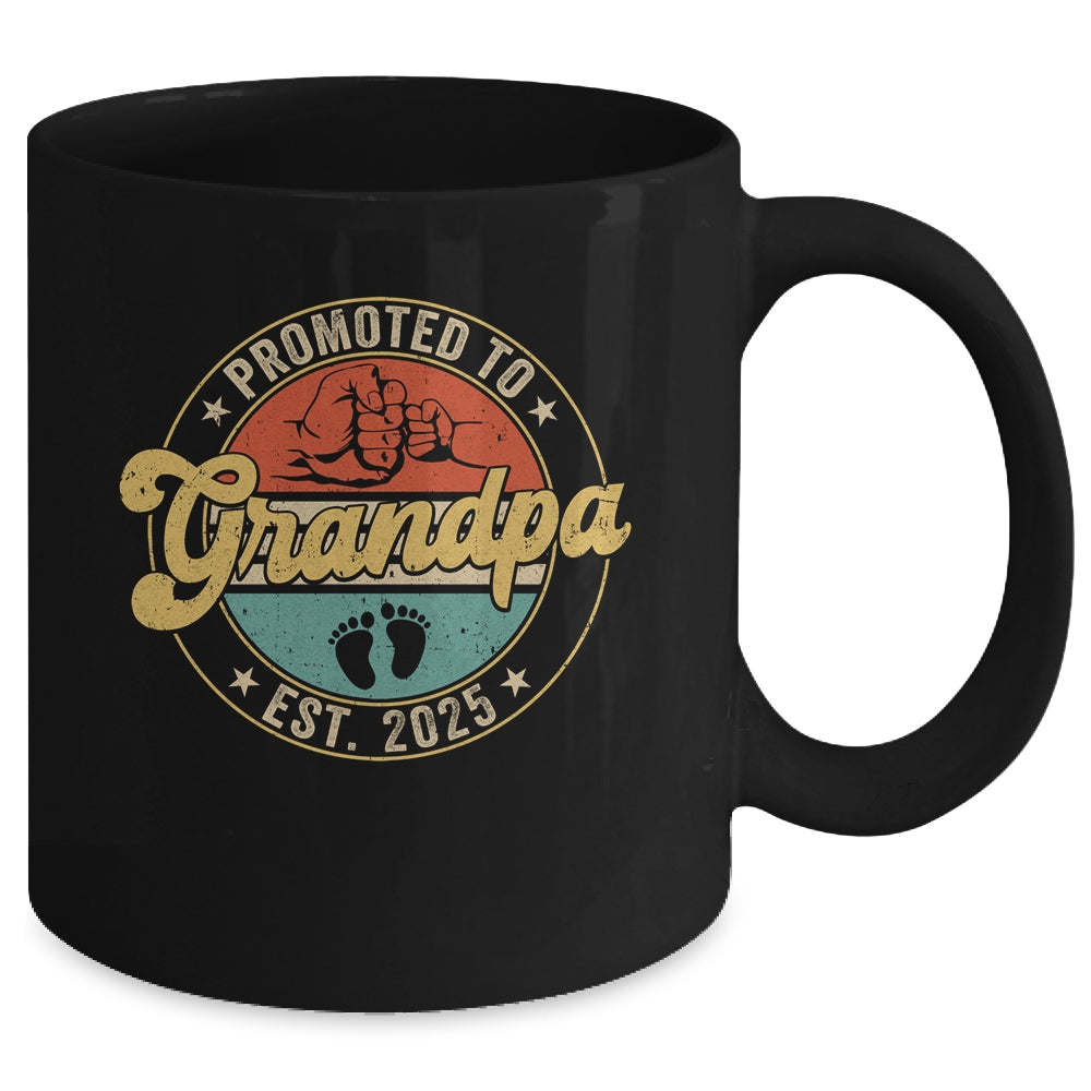 Promoted To Grandpa 2025 Pregnancy New First Grandpa Retro Mug | siriusteestore