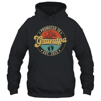 Promoted To Grandpa 2025 Pregnancy New First Grandpa Retro Shirt & Hoodie | siriusteestore