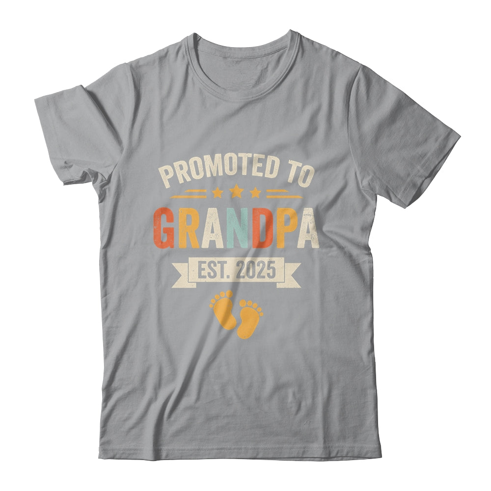 Promoted To Grandpa 2025 Retro Soon To Be Grandpa Est 2025 Shirt & Hoodie | siriusteestore