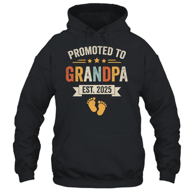 Promoted To Grandpa 2025 Retro Soon To Be Grandpa Est 2025 Shirt & Hoodie | siriusteestore
