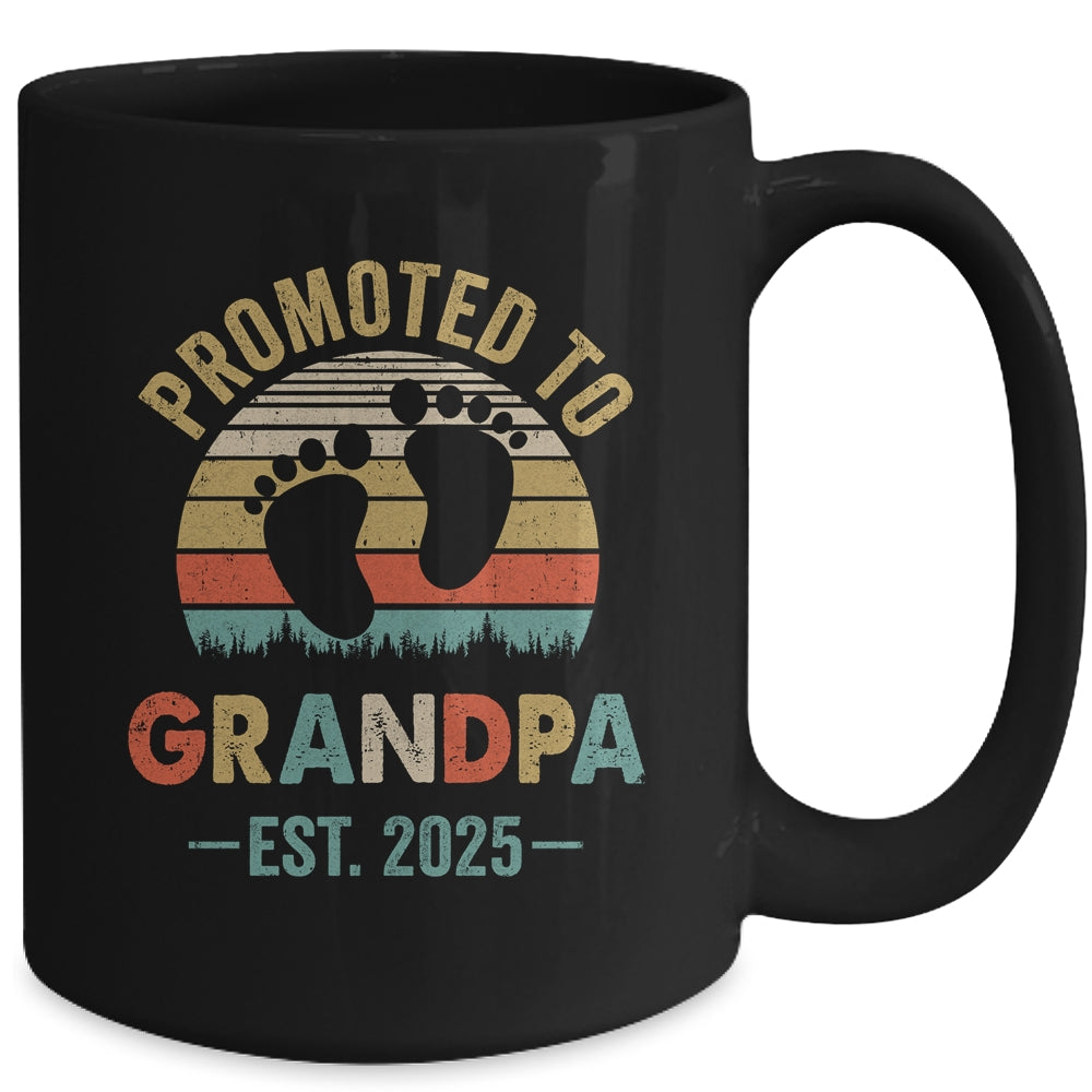Promoted To Grandpa Est 2025 Fathers Day Vintage Mug | siriusteestore