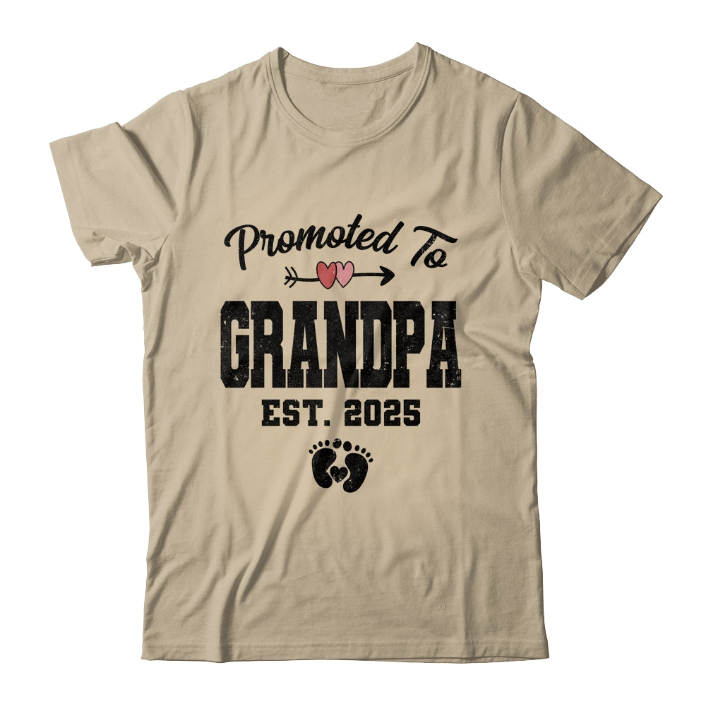Promoted To Grandpa Est 2025 First Time Fathers Day Shirt & Hoodie | siriusteestore