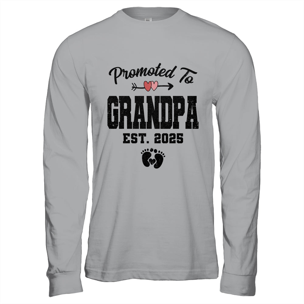 Promoted To Grandpa Est 2025 First Time Fathers Day Shirt & Hoodie | siriusteestore