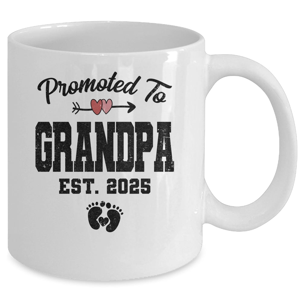 Promoted To Grandpa Est 2025 First Time Fathers Day Mug | siriusteestore