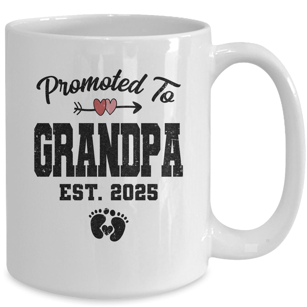 Promoted To Grandpa Est 2025 First Time Fathers Day Mug | siriusteestore
