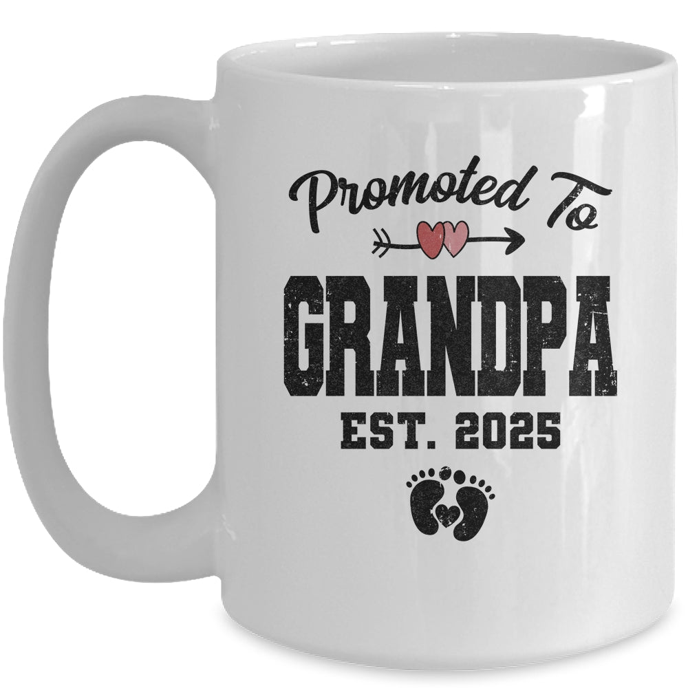 Promoted To Grandpa Est 2025 First Time Fathers Day Mug | siriusteestore
