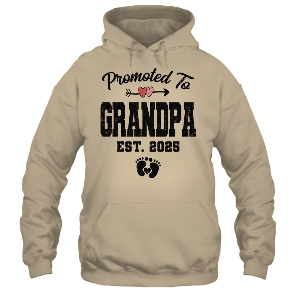 Promoted To Grandpa Est 2025 First Time Fathers Day Shirt & Hoodie | siriusteestore