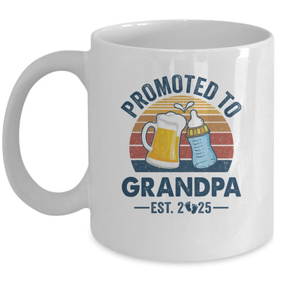 Promoted To Grandpa Est 2025 First Time Fathers Day Vintage Mug | siriusteestore