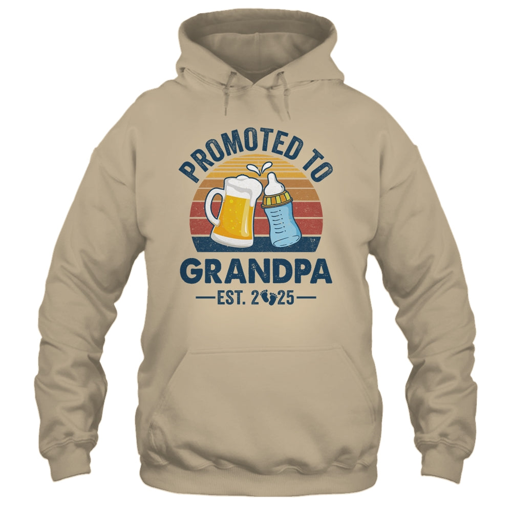 Promoted To Grandpa Est 2025 First Time Fathers Day Vintage Shirt & Hoodie | siriusteestore
