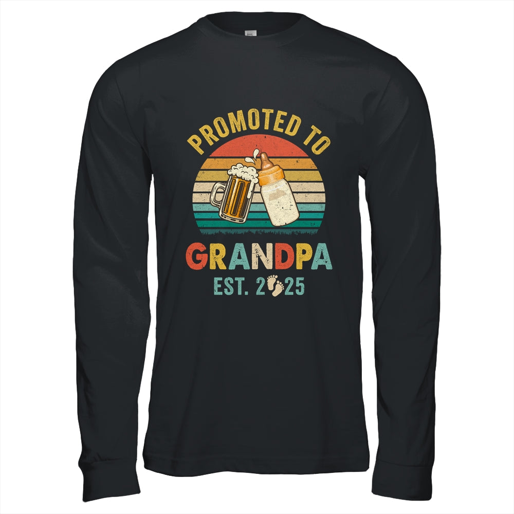 Promoted To Grandpa Est 2025 Vintage New Fathers Day Shirt & Hoodie | siriusteestore