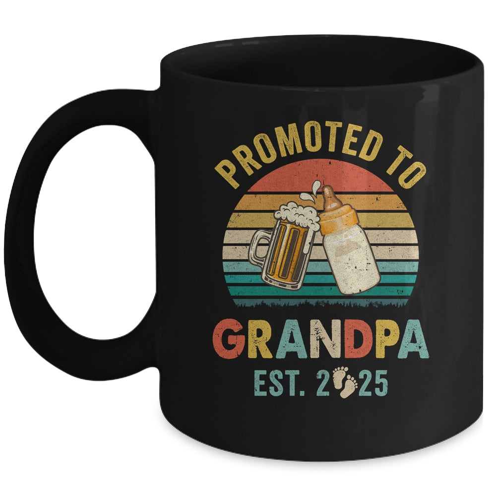 Promoted To Grandpa Est 2025 Vintage New Fathers Day Mug | siriusteestore
