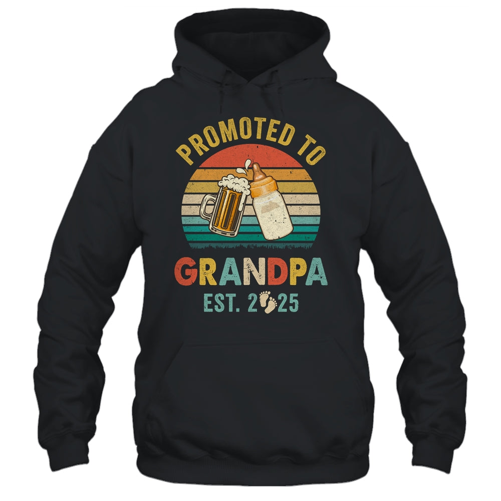 Promoted To Grandpa Est 2025 Vintage New Fathers Day Shirt & Hoodie | siriusteestore