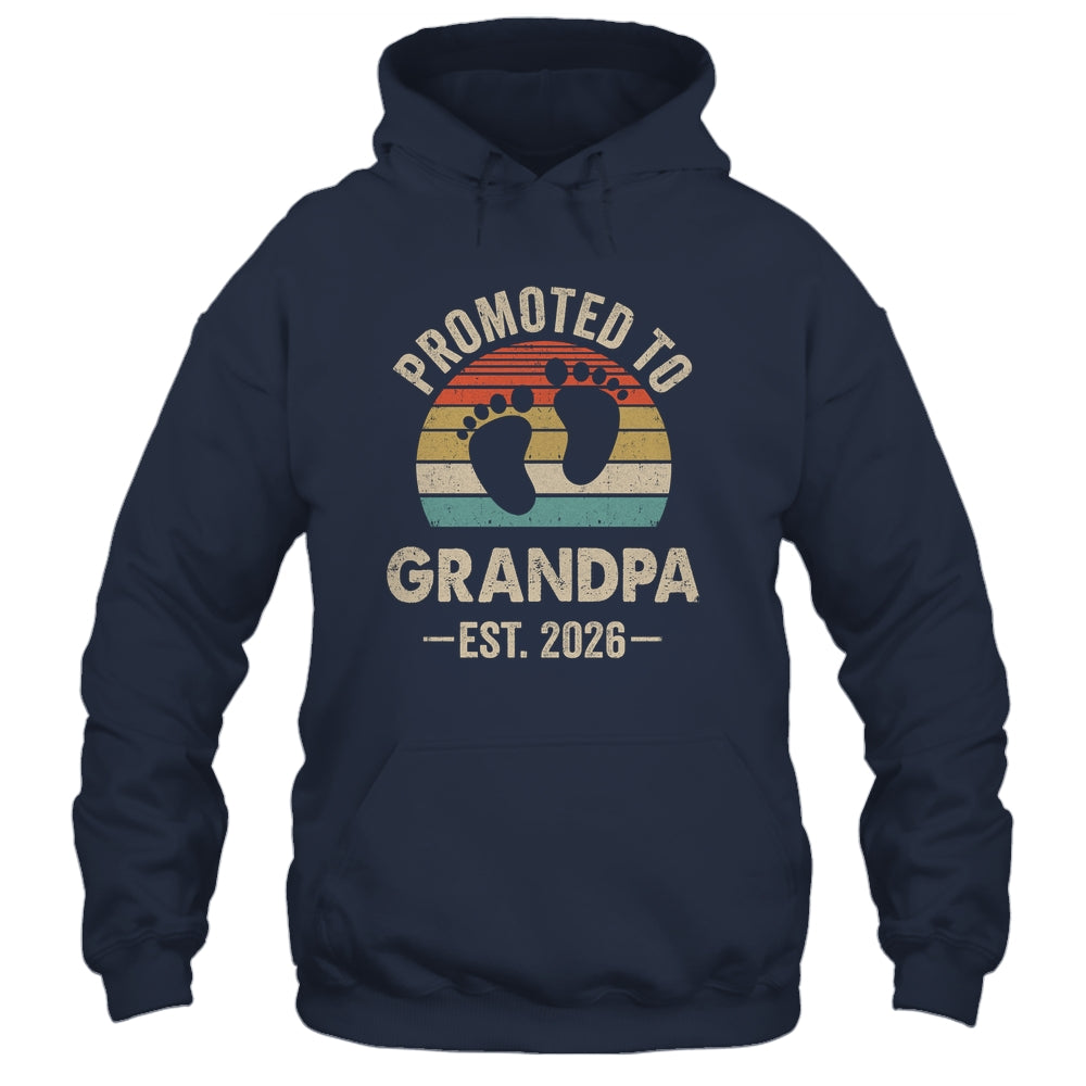 Promoted To Grandpa Est 2026 Fathers Day Vintage Shirt & Hoodie | siriusteestore